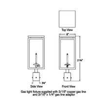 Load image into Gallery viewer, Fresno Outdoor Gas Post Light - line drawing.
