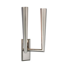Load image into Gallery viewer, Galahad Double LED Wall Light in Polished Nickel.
