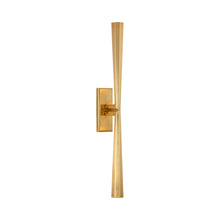 Load image into Gallery viewer, Galahad LED Linear Wall Light in Antique Brass.
