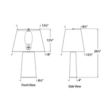 Load image into Gallery viewer, Gates Rectangle LED Table Lamp - line drawing.
