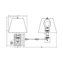 Load image into Gallery viewer, Gene Swing Arm Wall Light - line drawing.
