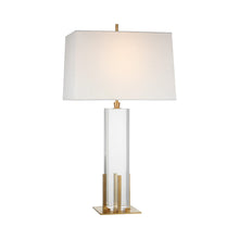 Load image into Gallery viewer, Gironde LED Table Lamp in Crystal and Hand-Rubbed Antique Brass.
