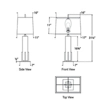 Load image into Gallery viewer, Gironde LED Table Lamp - line drawing.
