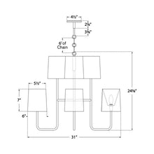 Load image into Gallery viewer, Go Lightly Chandelier - line drawing.

