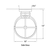 Load image into Gallery viewer, Gracie Globe LED Flush Mount Ceiling Light - line drawing.
