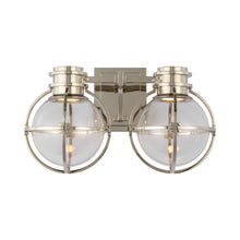 Load image into Gallery viewer, Gracie LED Double Wall Light in Polished Nickel.
