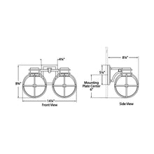 Load image into Gallery viewer, Gracie LED Double Wall Light - line drawing.
