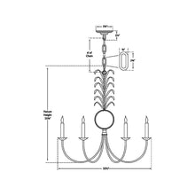 Load image into Gallery viewer, Gramercy Chandelier - line drawing.
