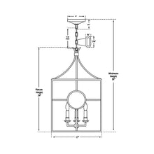 Load image into Gallery viewer, Gramercy Pendant Light - line drawing.
