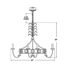 Load image into Gallery viewer, Gramercy Ring Chandelier - line drawing.
