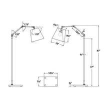 Load image into Gallery viewer, Graves Articulating Floor Lamp - line drawing.
