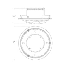 Load image into Gallery viewer, Halcyon Bezel LED Flush Mount Ceiling Light - line drawing.
