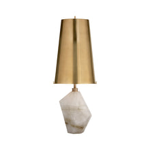 Load image into Gallery viewer, Halcyon Table Lamp in Natural Quartz Stone/Antique-Burnished Brass.
