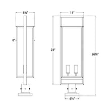 Load image into Gallery viewer, Halle Outdoor Post Light - line drawing.

