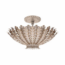 Load image into Gallery viewer, Hampton Semi Flush Ceiling Light in Burnished Silver Leaf.
