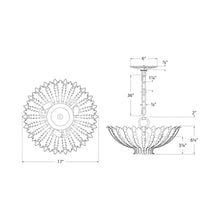 Load image into Gallery viewer, Hampton Semi Flush Ceiling Light - line drawing.
