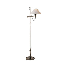 Load image into Gallery viewer, Hargett Bridge Arm Floor Lamp in Bronze/Natural Paper.

