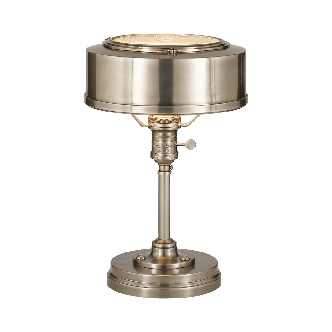 Henley Task Lamp in Antique Nickel.