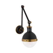 Load image into Gallery viewer, Hicks Adjustable Wall Light in Bronze with Antique Brass.

