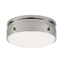 Load image into Gallery viewer, Hicks Flush Mount Ceiling Light in Polished Nickel (Small).
