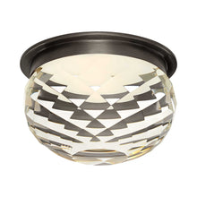Load image into Gallery viewer, Hillam Solitaire LED Flushmount Ceiling Light in Bronze.
