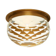 Load image into Gallery viewer, Hillam Solitaire LED Flushmount Ceiling Light in Hand-Rubbed Antique Brass.
