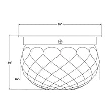 Load image into Gallery viewer, Hillam Solitaire LED Flushmount Ceiling Light - line drawing.
