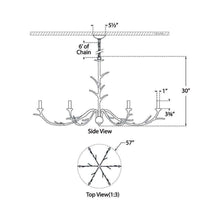 Load image into Gallery viewer, Iberia Chandelier - line drawing.
