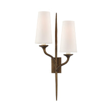 Load image into Gallery viewer, Iberia Double Wall Light in Antiqe Bronze Leaf (Left).
