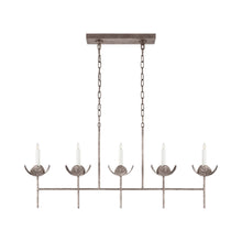 Load image into Gallery viewer, Illana Linear Chandelier in Burnished Silver Leaf (Without Shade).
