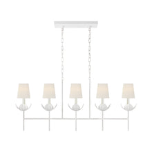 Load image into Gallery viewer, Illana Linear Chandelier in Plaster White (With Shade).
