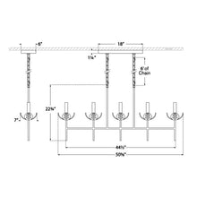 Load image into Gallery viewer, Illana Linear Chandelier - line drawing.
