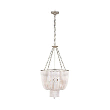 Load image into Gallery viewer, Jacqueline Chandelier in Burnished Silver Leaf/White Acrylic.
