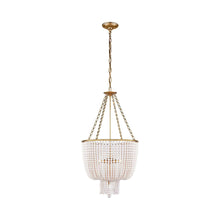 Load image into Gallery viewer, Jacqueline Chandelier in Hand-Rubbed Antique Brass/White Acrylic.
