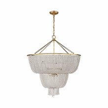 Load image into Gallery viewer, Jacqueline Two-Tier Chandelier in Hand-Rubbed Antique Brass/Clear Glass.
