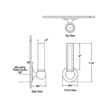 Load image into Gallery viewer, Jeffery LED Bath Wall Light - line drawing.
