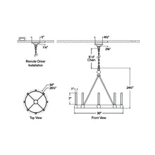 Load image into Gallery viewer, Jeffery LED Ring Chandelier - line drawing.
