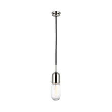 Load image into Gallery viewer, Junio LED Mini Pendant Light in Polished Nickel/Clear Glass.
