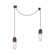 Load image into Gallery viewer, Junio LED Multi Light Pendant Light in Bronze/Brass/Frosted Glass (2-Light).
