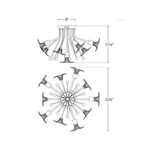 Load image into Gallery viewer, Keaton Bouquet Flush Mount Ceiling Light - line drawing.
