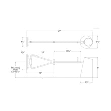 Load image into Gallery viewer, Keil Swing Arm Wall Light - line drawing.
