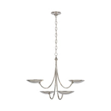 Load image into Gallery viewer, Keira LED Chandelier in Matte White/Hand-Rubbed Antique Brass (Medium).
