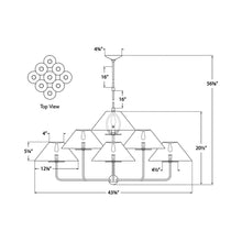 Load image into Gallery viewer, Kelley Chandelier - line drawing.
