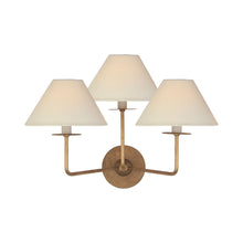 Load image into Gallery viewer, Kelley Triple Wall Light in Gilded Iron.
