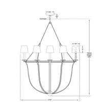 Load image into Gallery viewer, Lancaster Chandelier - line drawing.
