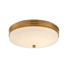 Load image into Gallery viewer, Launceton Round LED Flush Mount Ceiling Light in Antique-Burnished Brass (Small).
