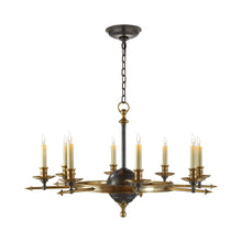 Load image into Gallery viewer, Leaf and Arrow Chandelier in Bronze/Antique-Burnished Brass (Large).
