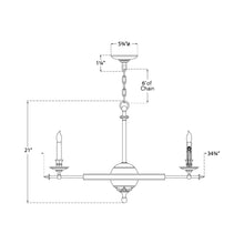 Load image into Gallery viewer, Leaf and Arrow Chandelier - line drawing.
