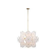 Load image into Gallery viewer, Leighton Chandelier in Soft Brass/Cream (Large).
