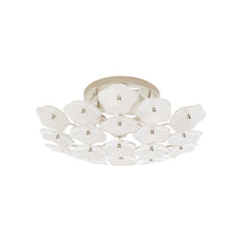 Load image into Gallery viewer, Leighton Flush Mount Ceiling Light in Polished Nickel/Cream (Medium).
